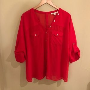 Button up Red top